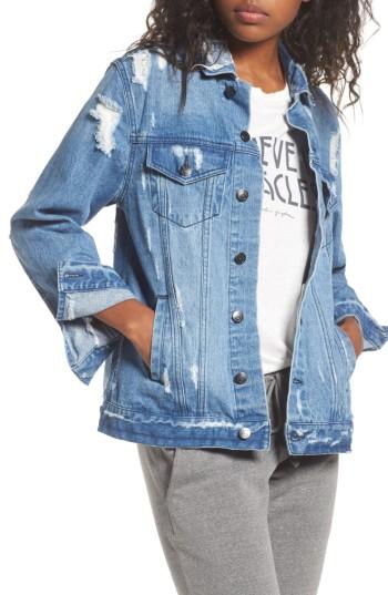 Women's Spiritual Gangster I Am The Light Denim Jacket - Blue