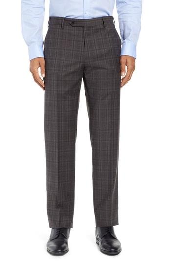 Men's Zanella Parker Plaid Stretch Trousers - Beige