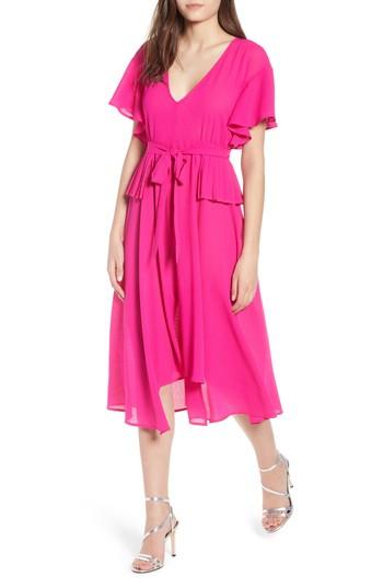 Women's Lost Ink Chiffon Midi Dress - Pink