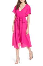 Women's Lost Ink Chiffon Midi Dress - Pink