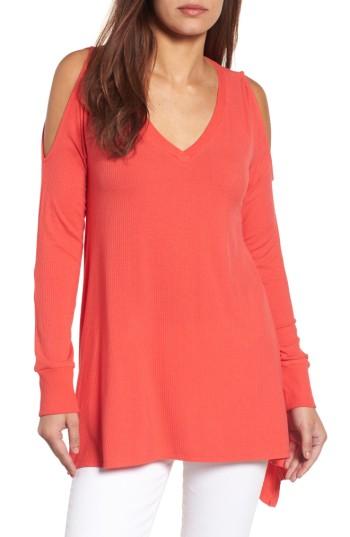 Women's Caslon Cold Shoulder Tunic - Coral