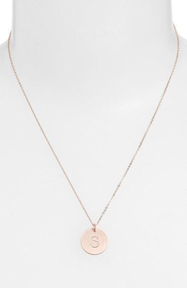 Nashelle Gold Plate Initial Disc Necklace 14k