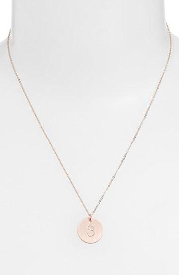 Nashelle Gold Plate Initial Disc Necklace 14k