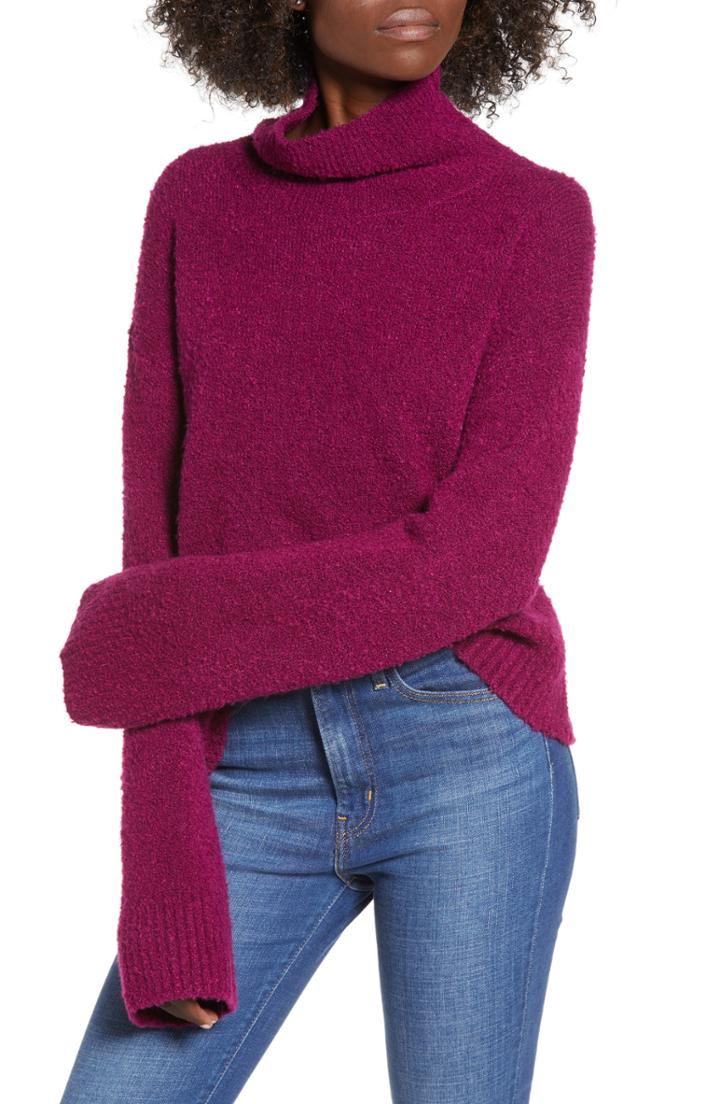 Women's Leith Boucle Sweater, Size - Purple