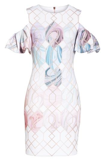 Women's Ted Baker London Krimba Sea Of Clouds Sheath Dress