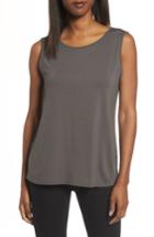 Women's Eileen Fisher Lightweight Jersey Round Neck Tank - Brown