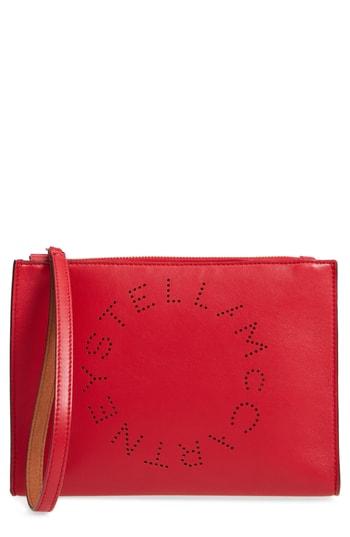 Stella Mccartney Alter Faux Nappa Leather Wristlet Clutch - Red