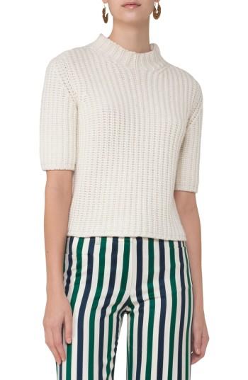 Women's Akris Punto Chunky Knit Wool & Cashmere Sweater - White