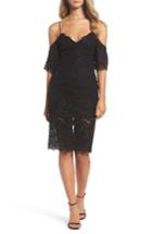 Women's Bardot Karlie Cold Shoulder Lace Dress - Black