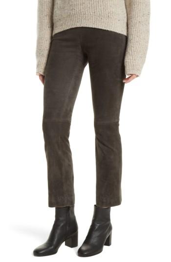 Women's Vince Stretch Suede Crop Flare Pants - Grey