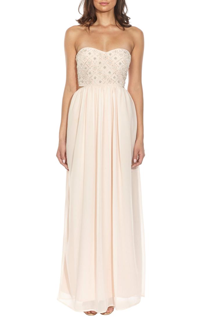 Women's Lace & Beads Beaded Bodice Gown