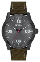 Men's Nixon 'g.i.' Round Dial Nylon Strap Watch, 36mm