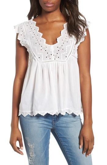 Women's Lucky Brand Eyelet Tank - White