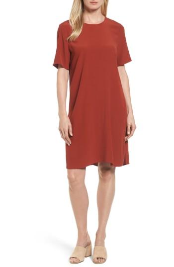Women's Eileen Fisher Tencel Blend Jersey Shift Dress - Red