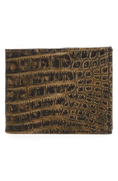 Men's Torino Belts 'nile' Genuine Crocodile Leather Billfold Wallet - Brown