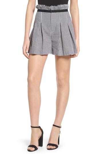 Women's Kendall + Kylie Gingham Paperbag Shorts - Black