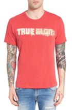 Men's True Religion Brand Jeans Football Stitch Graphic T-shirt - Red