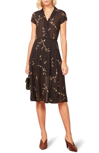 Women's Reformation Griffith A-line Dress - Black