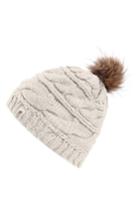 Women's The North Face Triple Cable Pom Beanie - Ivory