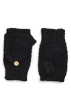 Women's Nyc Underground Flip Top Textured Mittens, Size - Black