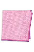 Men's David Donahue Geometric Cotton Pocket Square, Size - Pink