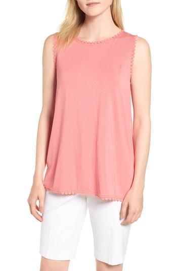 Women's Halogen Geo Trim Tank - Coral