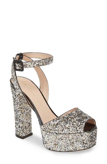 Women's Giuseppe Zanotti Lavinia Ankle Strap Platform Sandal M - Metallic