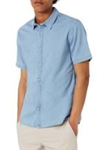 Men's Topman Muscle Fit Denim Shirt, Size - Blue