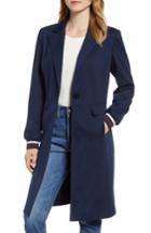 Women's Halogen Rib Trim Ponte Jacket, Size - Blue