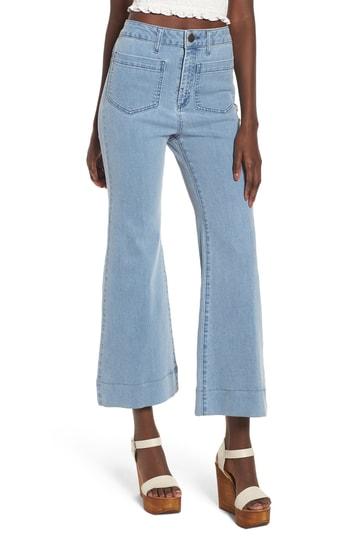 Women's Show Me Your Mumu Farrah Crop Flare Jeans - Blue