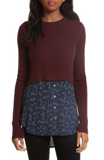 Women's Veronica Beard Garrett Mixed Media Tunic