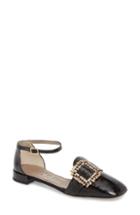 Women's Agl Ornament Ankle Strap Flat Us / 36eu - Black