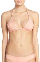 Women's Boys + Arrows 'mad Mabel' Ruched Triangle Bikini Top - Coral