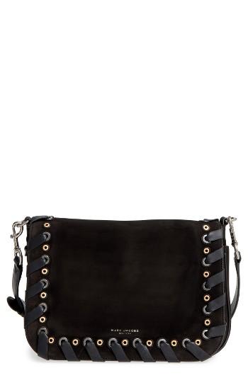 Marc Jacobs Courier Nubuck Leather Shoulder Bag - Black