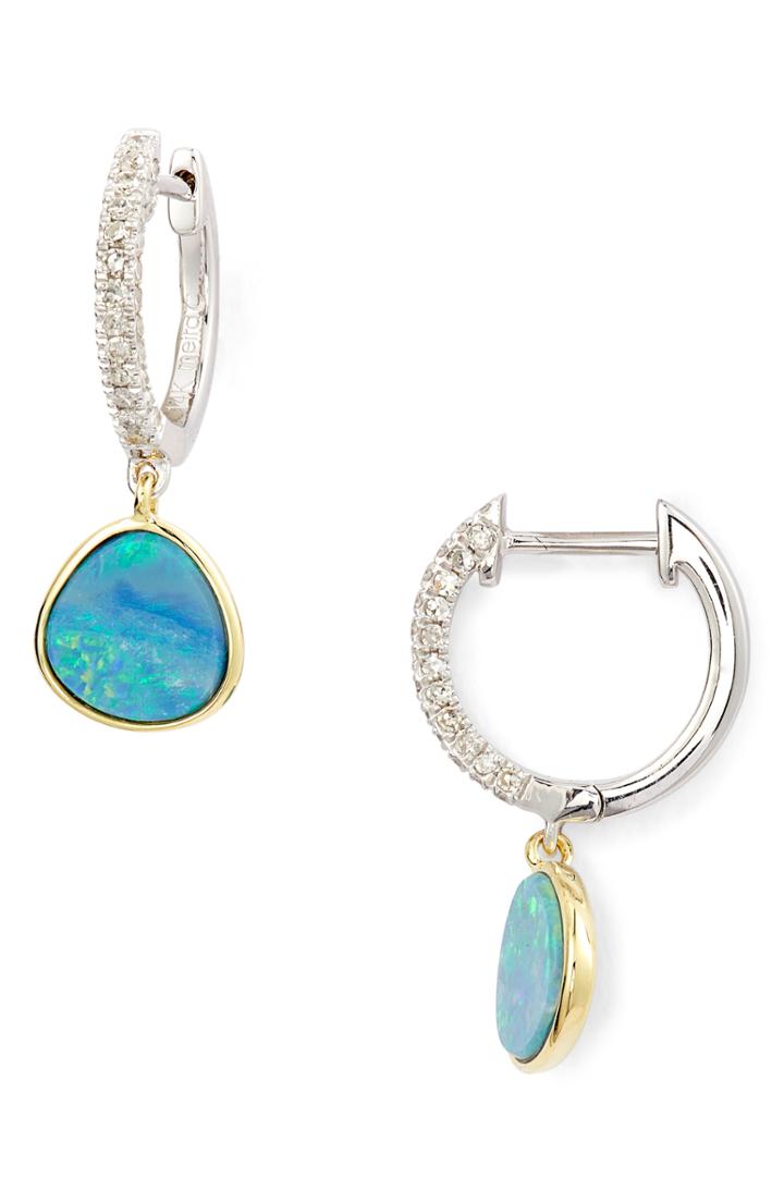 Women's Meira T Opal & Diamond Pave Stud Earrings