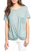 Women's Hinge Twist Hem Tee, Size - Green