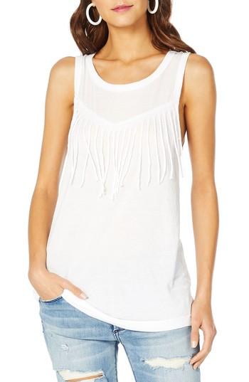 Women's Michael Stars Brixton Fringe Tank, Size - White