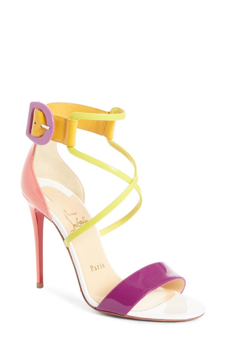 Women's Christian Louboutin Choca Criss Sandal Us / 38eu - Pink