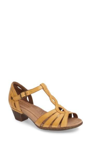Women's Rockport Cobb Hill Abbott T-strap Sandal M - Yellow