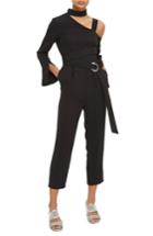 Women's Topshop Choker One-shoulder Jumpsuit Us (fits Like 0-2) - Black