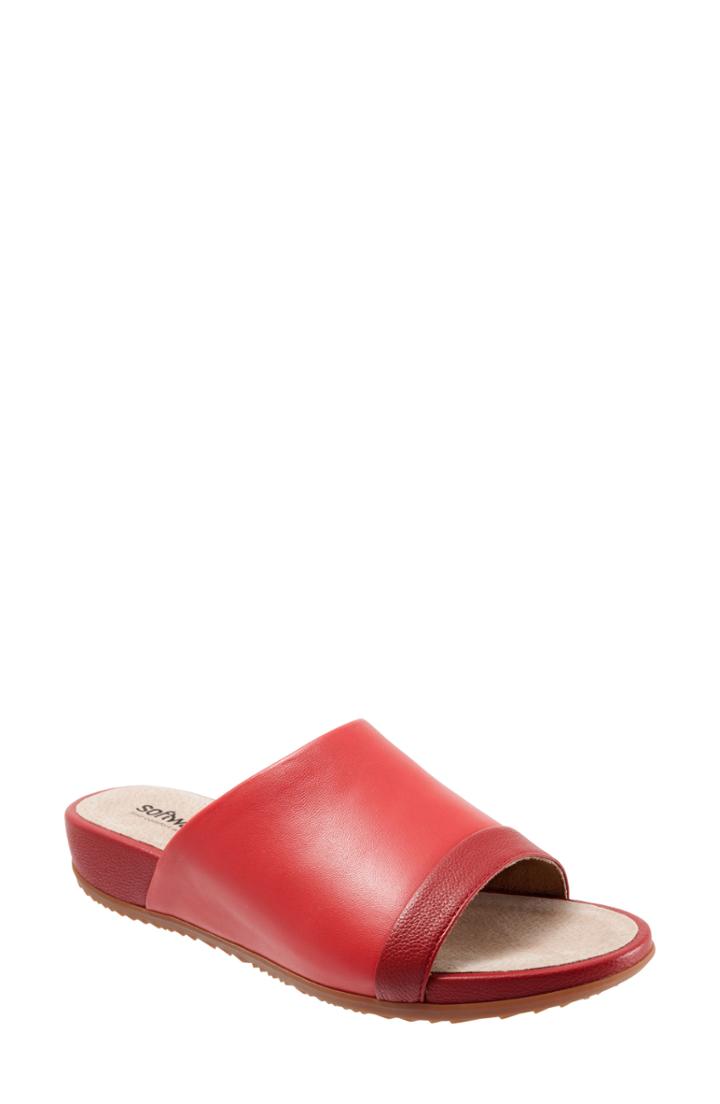 Women's Softwalk Del Mar Slide Sandal M - Red