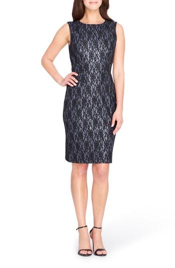 Women's Tahari Bonded Lace Sheath Dress - Black
