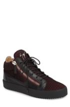 Men's Giuseppe Zanotti Mesh Mid Top Sneaker Us / 40eu - Burgundy