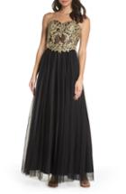 Women's Blondie Nites Strapless Applique Ballgown - Black