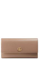 Women's Gucci Petite Marmont Leather Continental Wallet - Beige