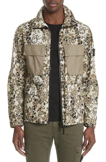 Men's Stone Island Camo Military Field Jacket - Brown