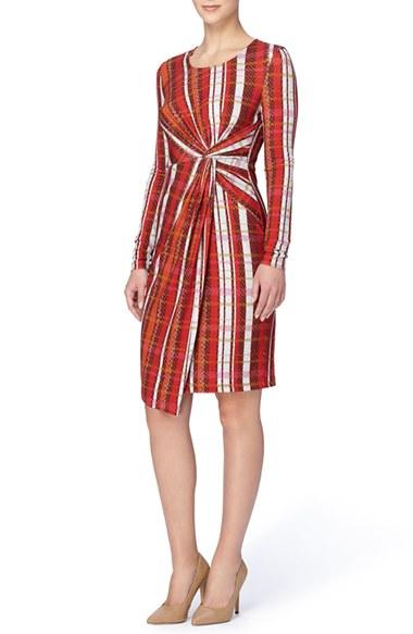 Women's Catherine Catherine Malandrino 'adele' Twist Front Print Sheath Dress