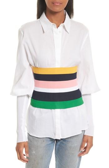 Women's Tibi Rib Knit Stripe Tube Corset