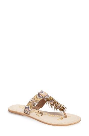 Women's Sam Edelman Anella Beaded Sandal M - Beige