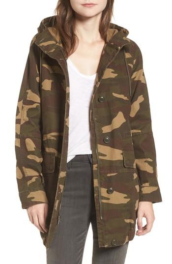 Women's Levi's Camo Canvas Hooded Jacket - Green